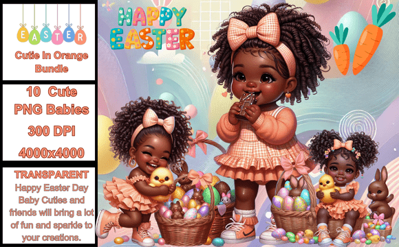 Download Cutie in Orange Easter PNG Bundle - Bundle Collection