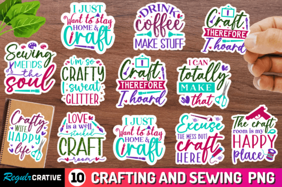 Download Crafting Printable Stickers Png Bundle - Bundle Collection
