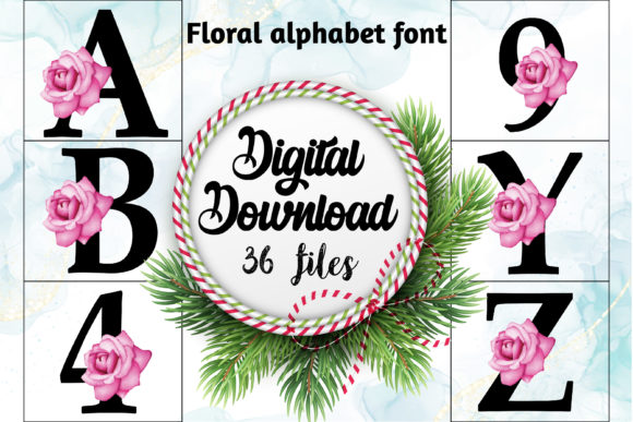 Download Floral Alphabet Font Set - Alphabet font Collection