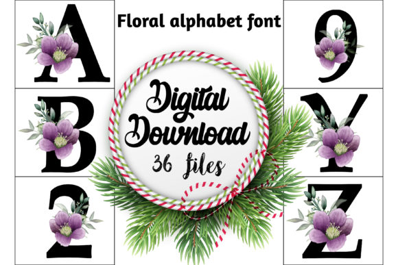 Download Floral Alphabet Font Set - Alphabet font Collection