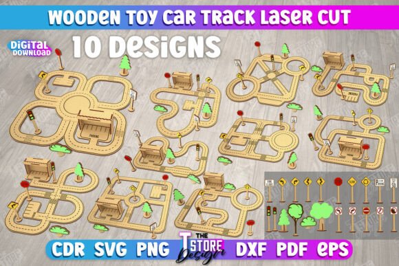 Download Wooden Toy Car Track Bundle | Road Model - Bundle Collection