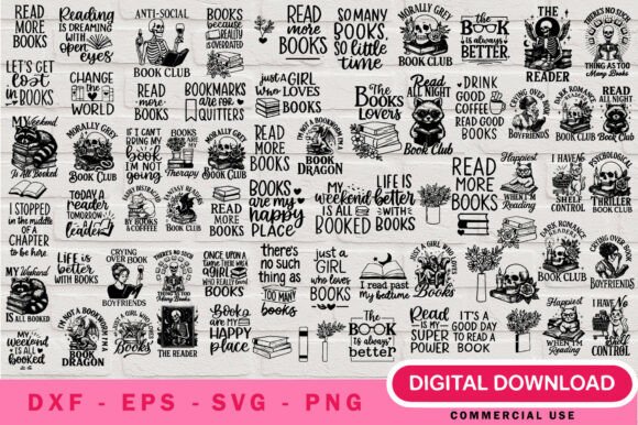 Download Book Lover Reading SVG Bundle - Bundle Collection