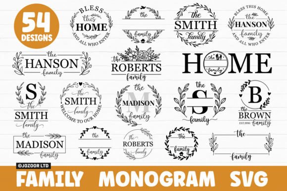Download Family Name Monogram SVG Bundle - Bundle Collection
