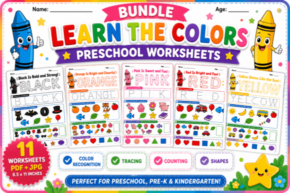 Download Bundle Learn the Colors Preschool Worksh - Bundle Collection
