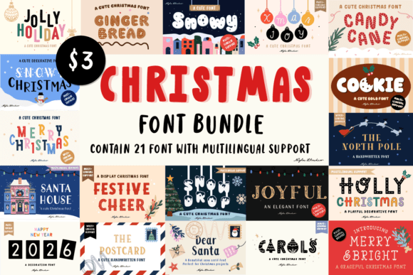 Download Christmas Font Bundle - Bundle Collection