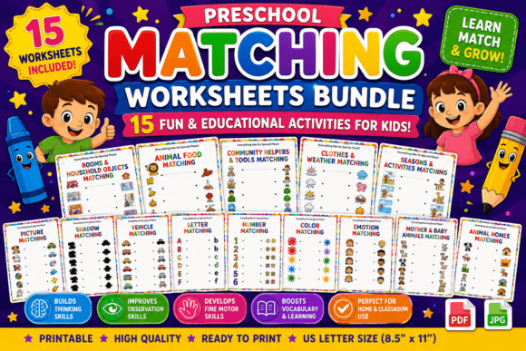 Download Preschool Matching Activities Bundle - Bundle Collection