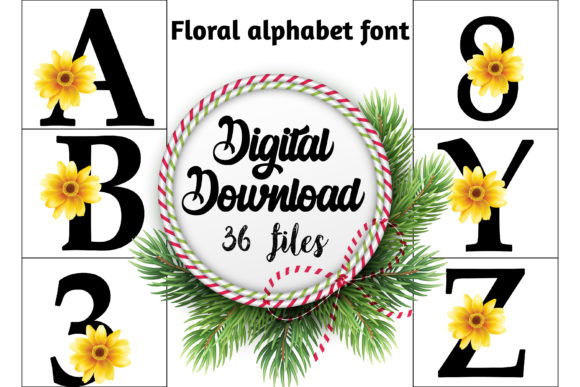 Download Floral Alphabet Font Set - Alphabet font Collection