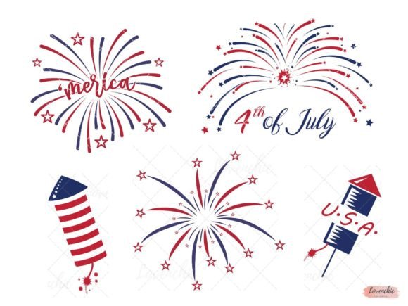 Download Fireworks 4th of July SVG Bundle Design - Bundle Collection