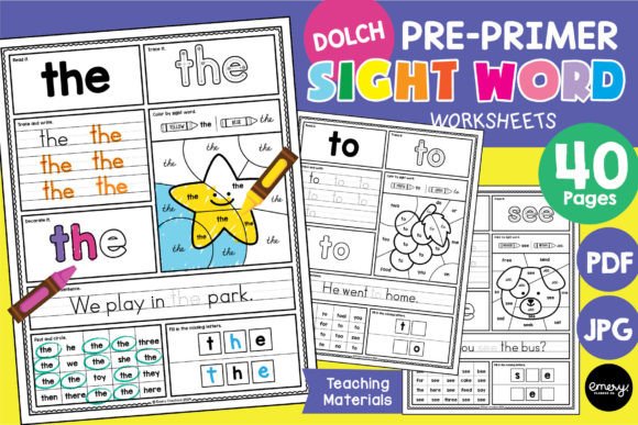 Download Preschool Dolch Sight Word Worksheets - Preschool Collection