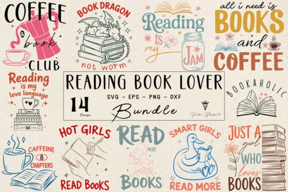 Download Reading Book Lover SVG Bundle - Bundle Collection