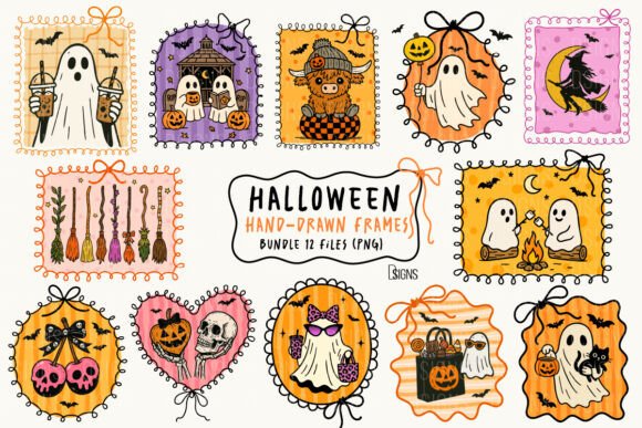 Download Halloween Hand-Drawn Frame Bundle Png - Bundle Collection