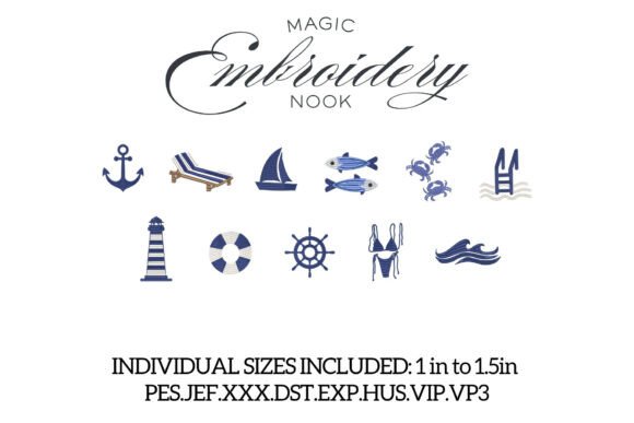 Download Mini Blue Coastal Bundle X 11 Designs - Bundle Collection
