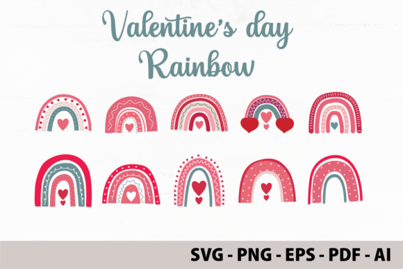 Download Boho Rainbow Valentine's Day SVG Bundle - Bundle Collection