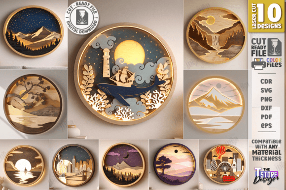 Download 3D Layered Modern Wall Art Laser Bundle - Bundle Collection