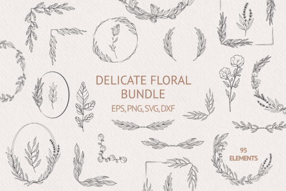 Download Hand Drawn Delicate Floral Bundle - Bundle Collection